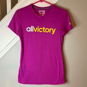 Purple Adidas Ultimate V-Neck Short Sleeve T-Shirt